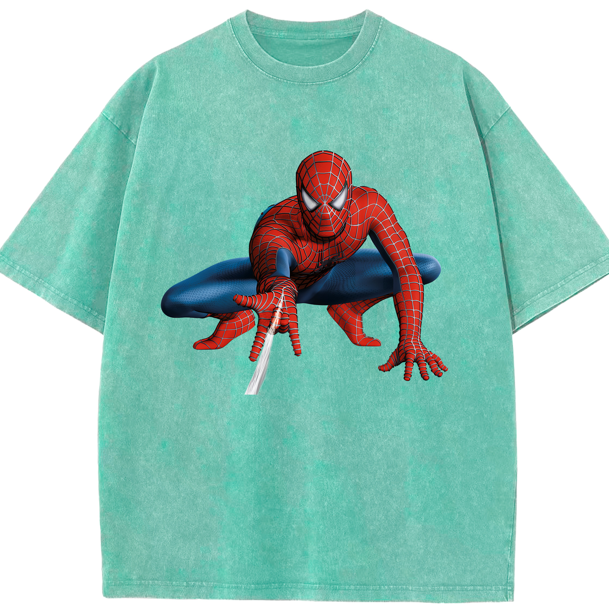 （画像用） Spider Man スパイダーマン 綿100% ヴィンテージ風 半袖Tシャツ（フロントプリント）